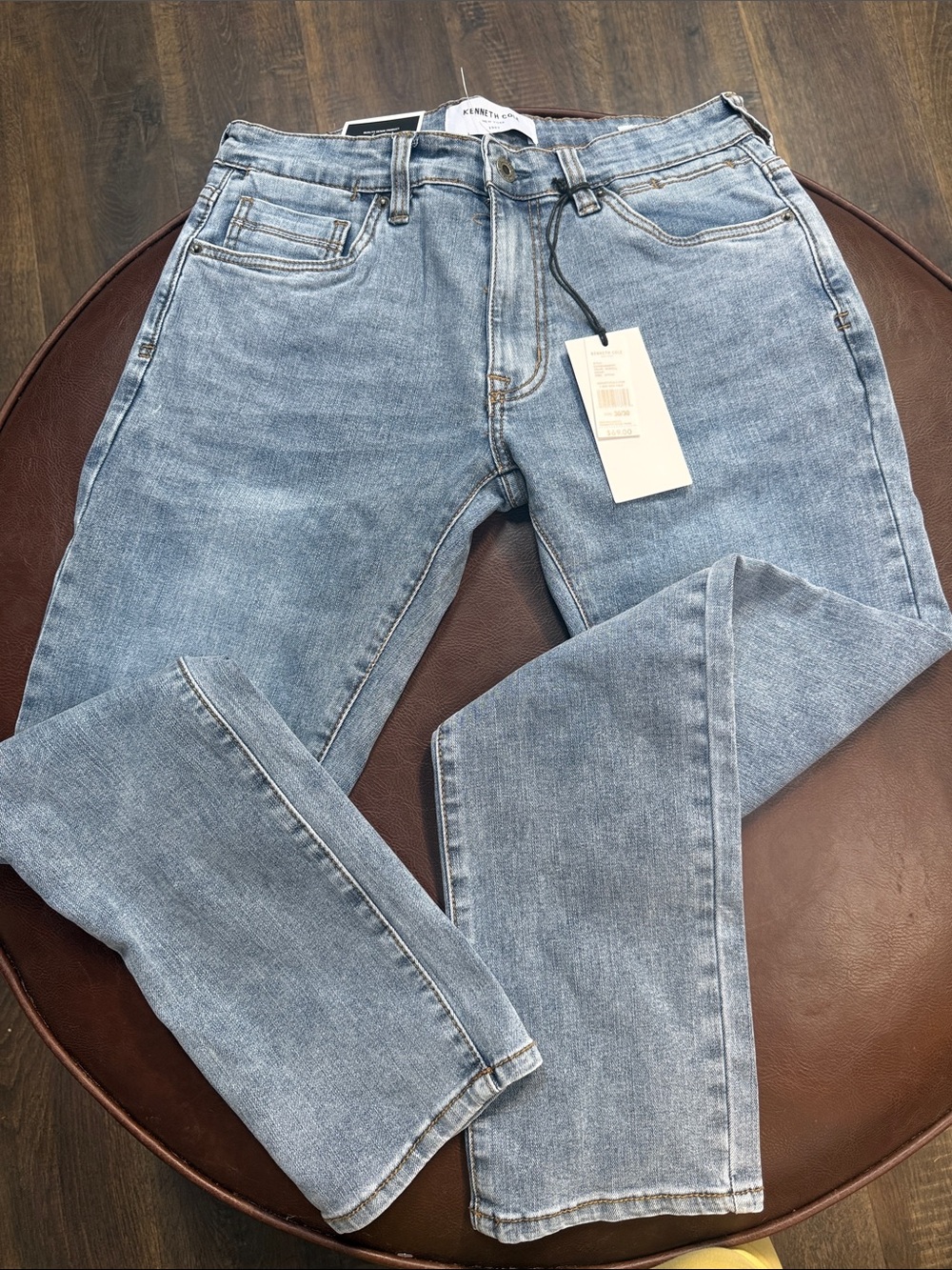 Kenneth Cole Light Blue Slim Straight Jeans